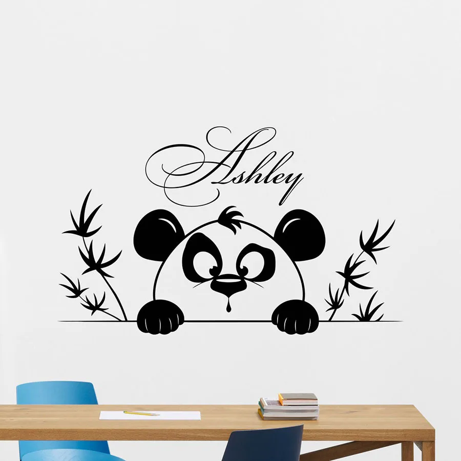 

Personalized Panda Wall Decal Custom Name Home Decor for Kids Bedroom Baby Room Nursery Vinyl Sticker Art Cute Animal Mural M453