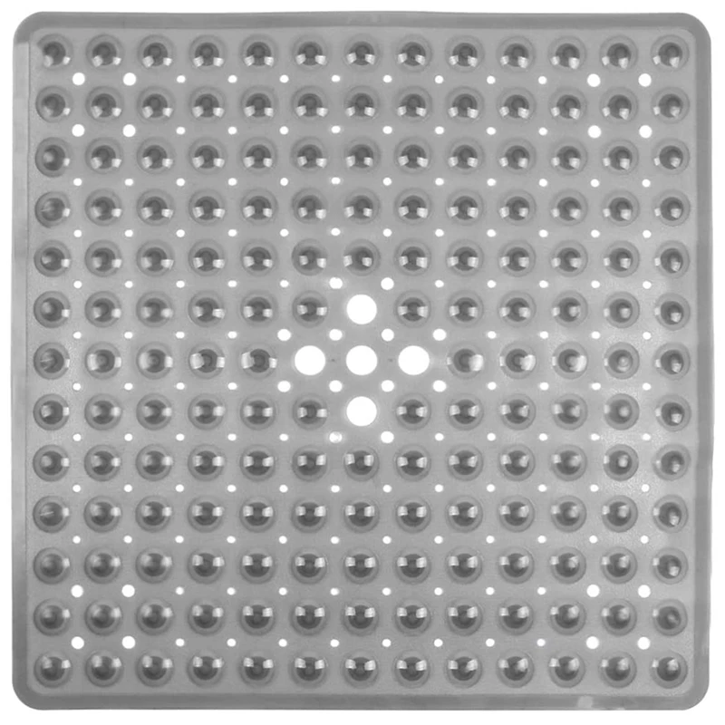 

Square Non-Slip Bath Mat Made Of Transparent - and Shower Mat Antibacterial Shower Mats, Gray Clear