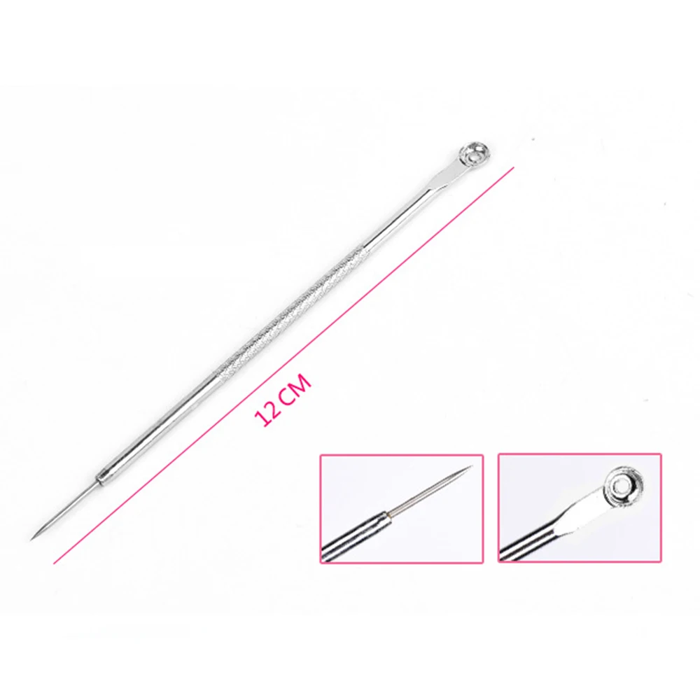 

4Pcs Blackhead Remover Acne Pimple Blemish Extractor Smoothing Facial Pore Cleaner Acne Treatment Needle Hook Skin Care