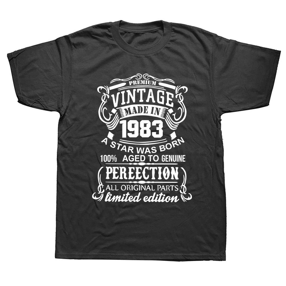 

Made Vintage In 1983 T-shirts Men Dad Father Short Sleeve 39 Years Old 39th Birthday Gift T Shirt Cotton Streetwear Hip Hop Tops