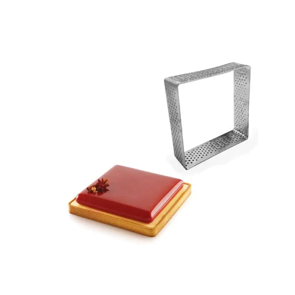 

1PC Square/Oval Mousse Mould Sewed Tart Ring Steel Perforated Cake Mousse Circle Cake Decorating Tool Bakeware