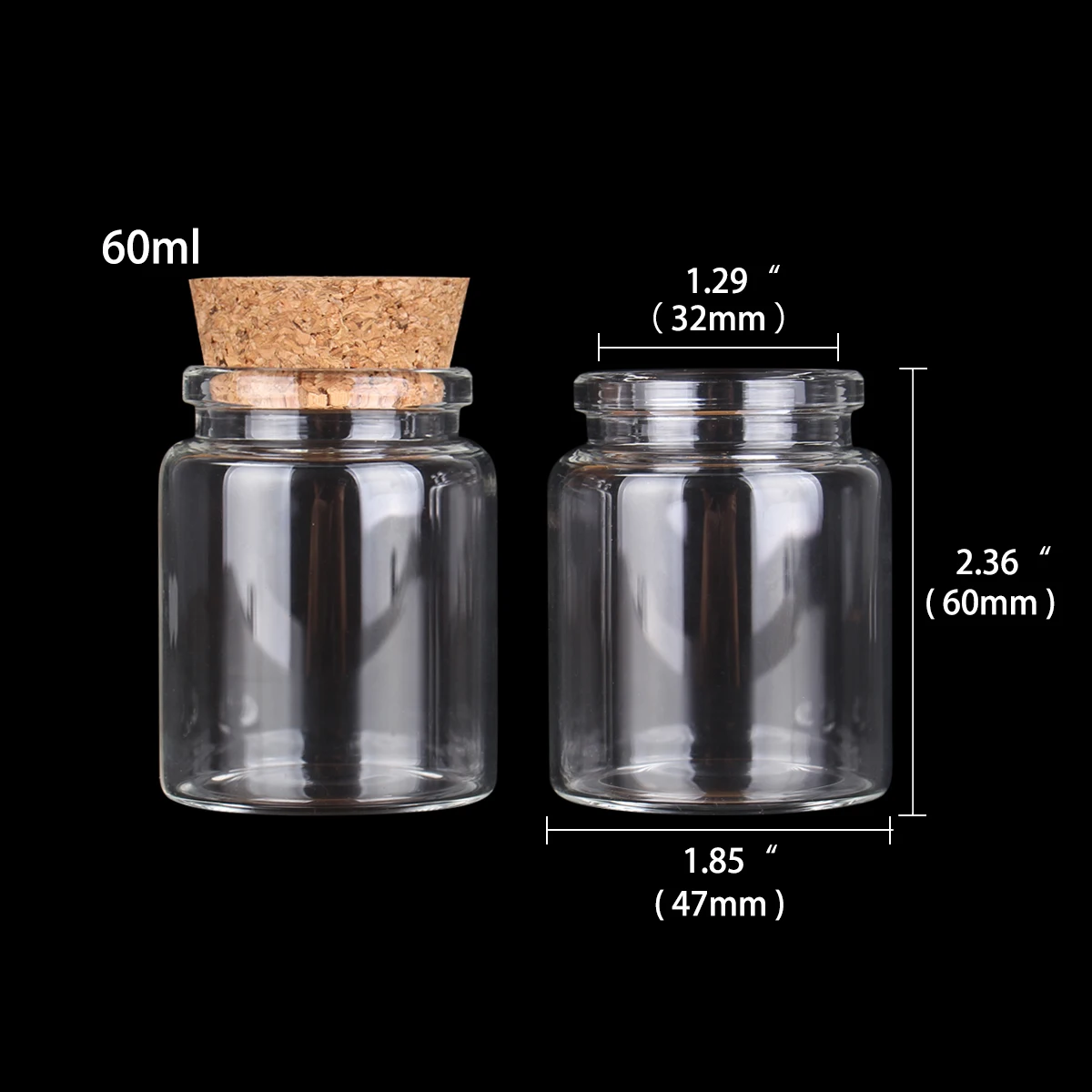 

2 шт./лот, 50 мл, 60 мл, 80 мл, 100 мл, 120 мл, 150 мл, стеклянные бутылки с пробковыми банками для конфет и специй для художественных промыслов, свадебные сувениры, 6 размеров, U-pick