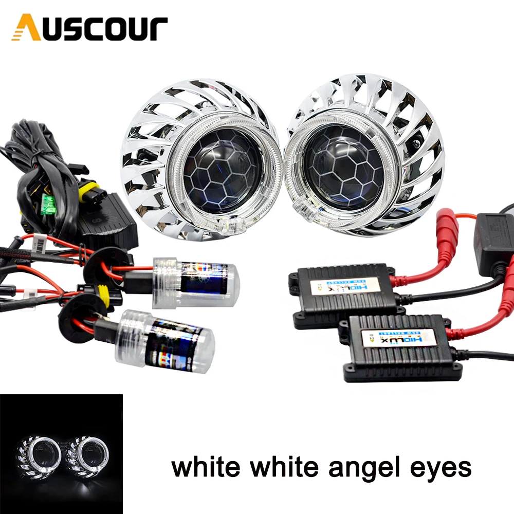 2 5 дюймовый сотовый биксеноновый прожектор линза кожух с DRL маской 35 Вт 5000K