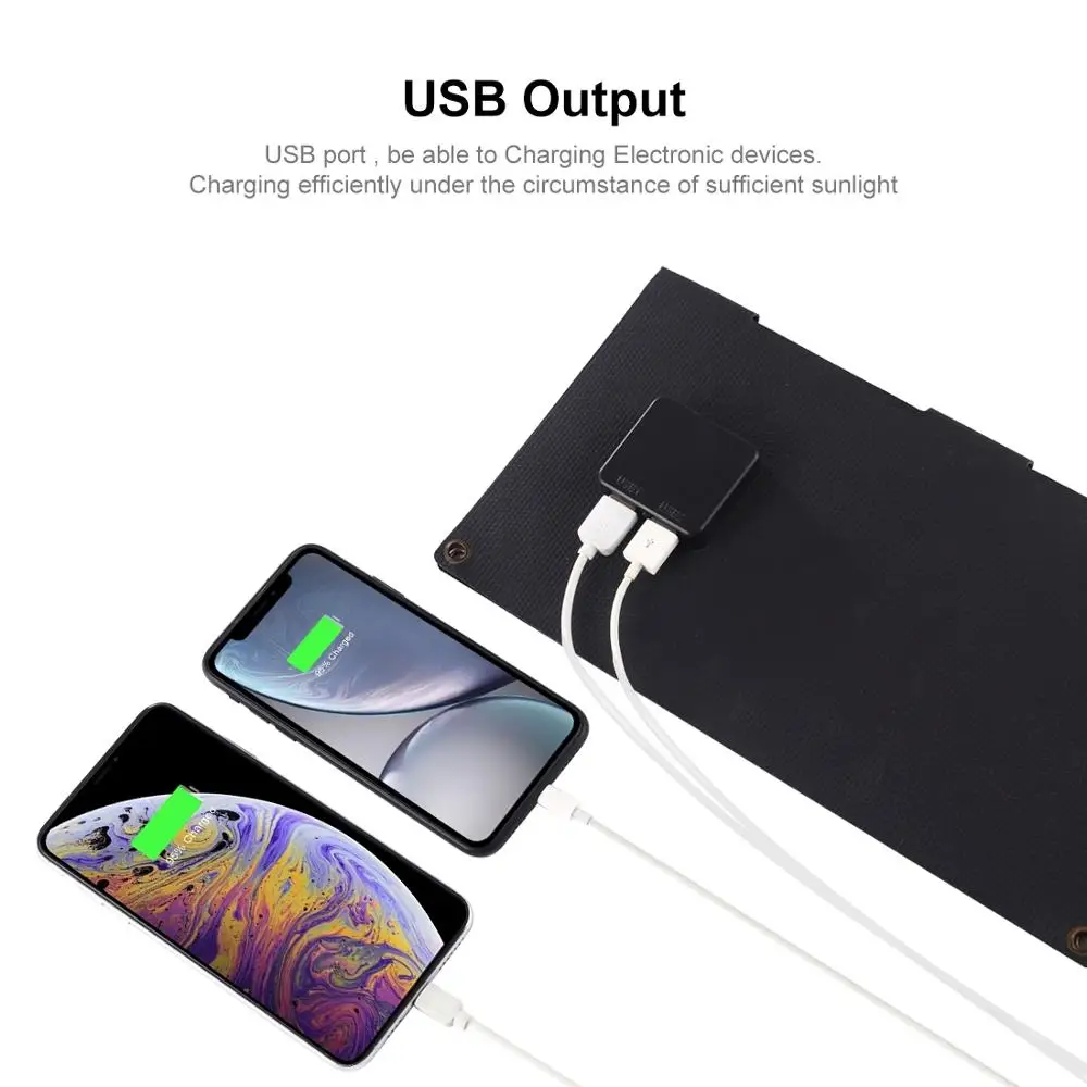 

High Quality 14W 2-Fold ETFE Solar Panel Charger with 5V / 2A Max Dual USB Ports