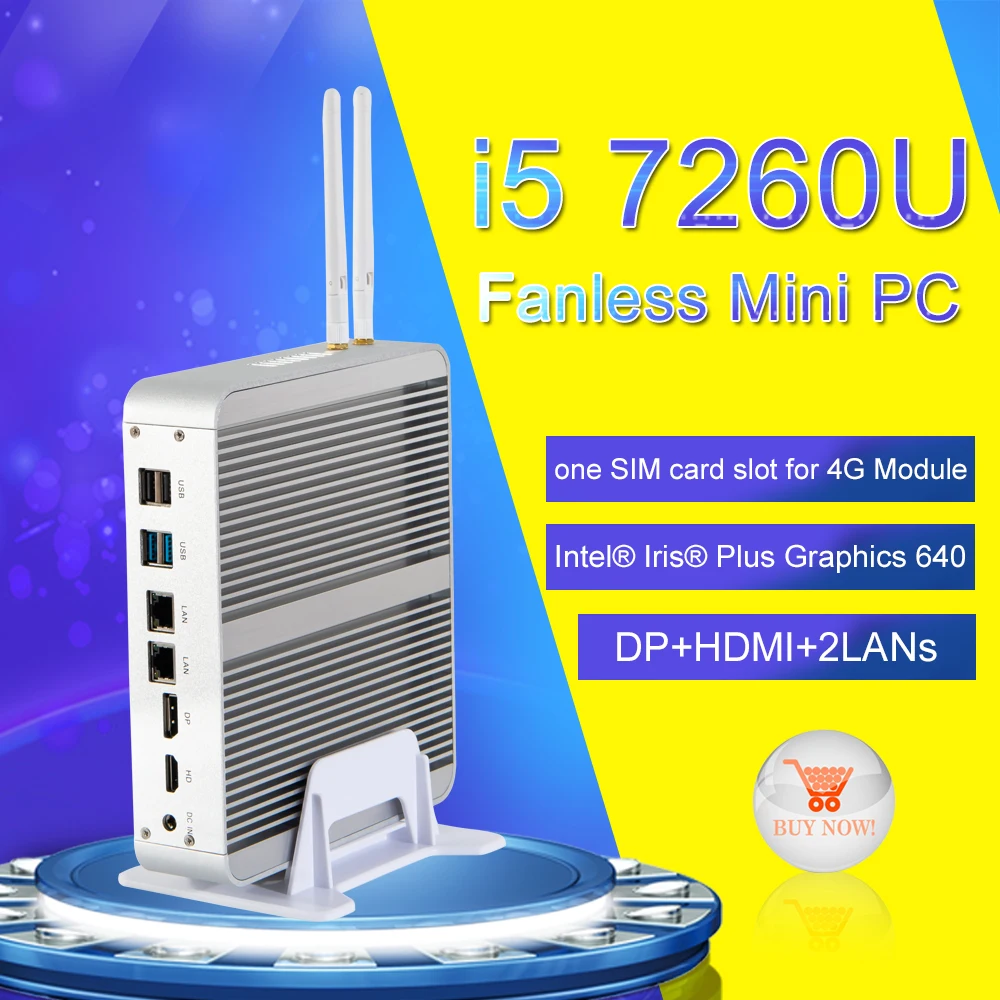 Игровой ПК EGLOBAL Intel Iris Plus Graphics 640 7260E с картридером SD поддержка DP Безвентиляторный