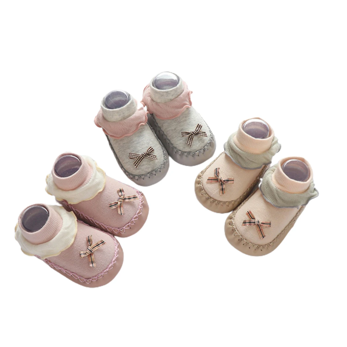 

2020 Spring Summer Infant Socks Baby Girls Sweet Style Lace Bow Decoration Non-slip Floor Anklet Soft Bottom Toddler Socks