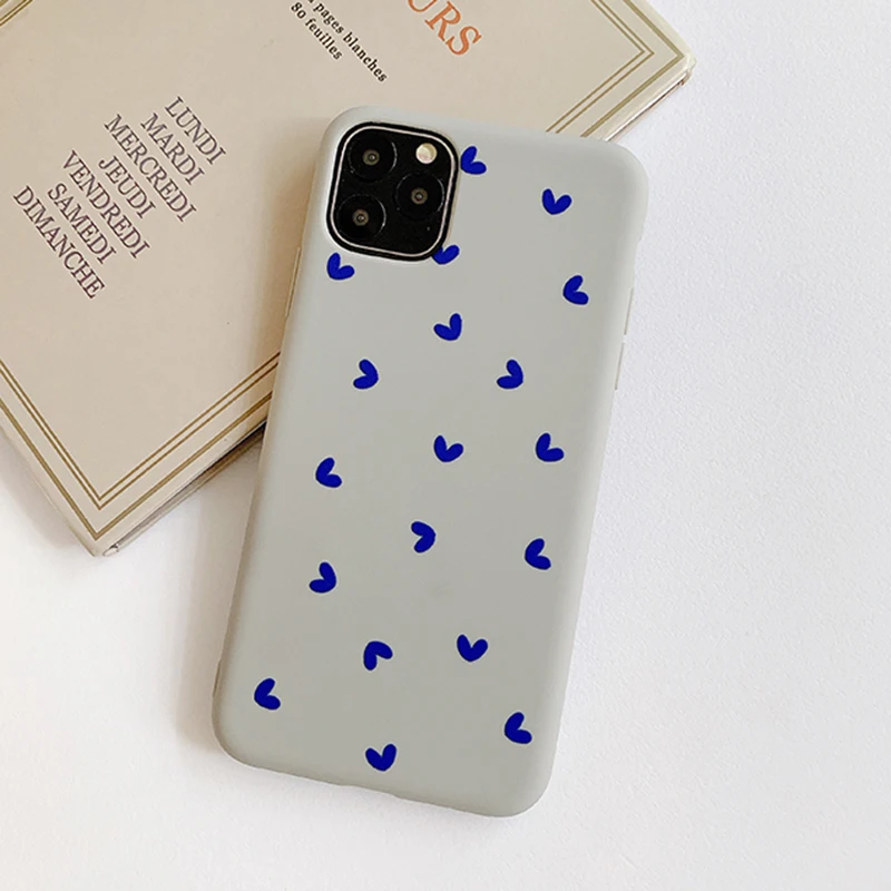 Grey LOVECOM пары чехол для телефона для iPhone 11 Pro Max XS Max XR 6 6S 7 8 Plus X корейский сердце карамельный цвет Мягкий ТПУ Телефон задняя крышка - Цвет: Grey
