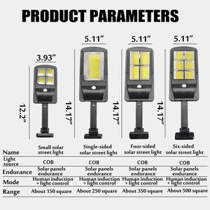 Светодиодный уличный светильник на солнечной батарее с датчиком Cob, настенный светильник с инфракрасным датчиком движения 50100200300 Вт, уличный светильник, садовая лампа, светодиодный светильник