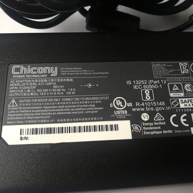 Оригинальное 120 Вт тонкое зарядное устройство для ноутбука MSI GS60 GS70 GE62 6QD 19 5 в А |