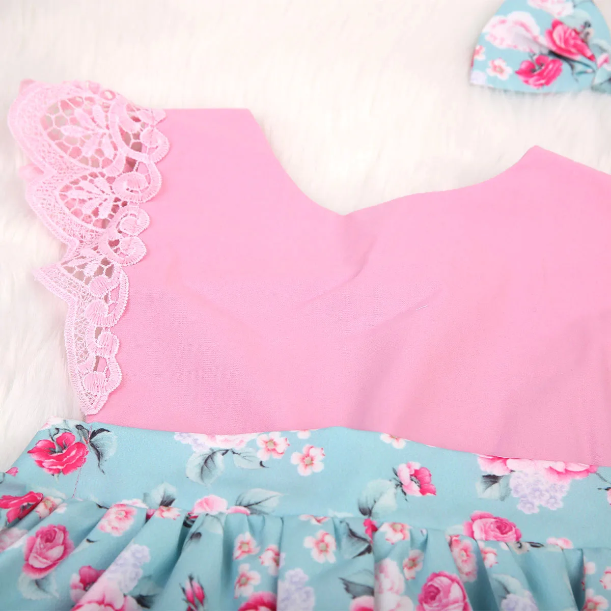 Pudcoco 2019 Family Baby Girls Kids Floral Princess Dress Lace Romper Summer Dresses Headband 2-7Y | Детская одежда и обувь