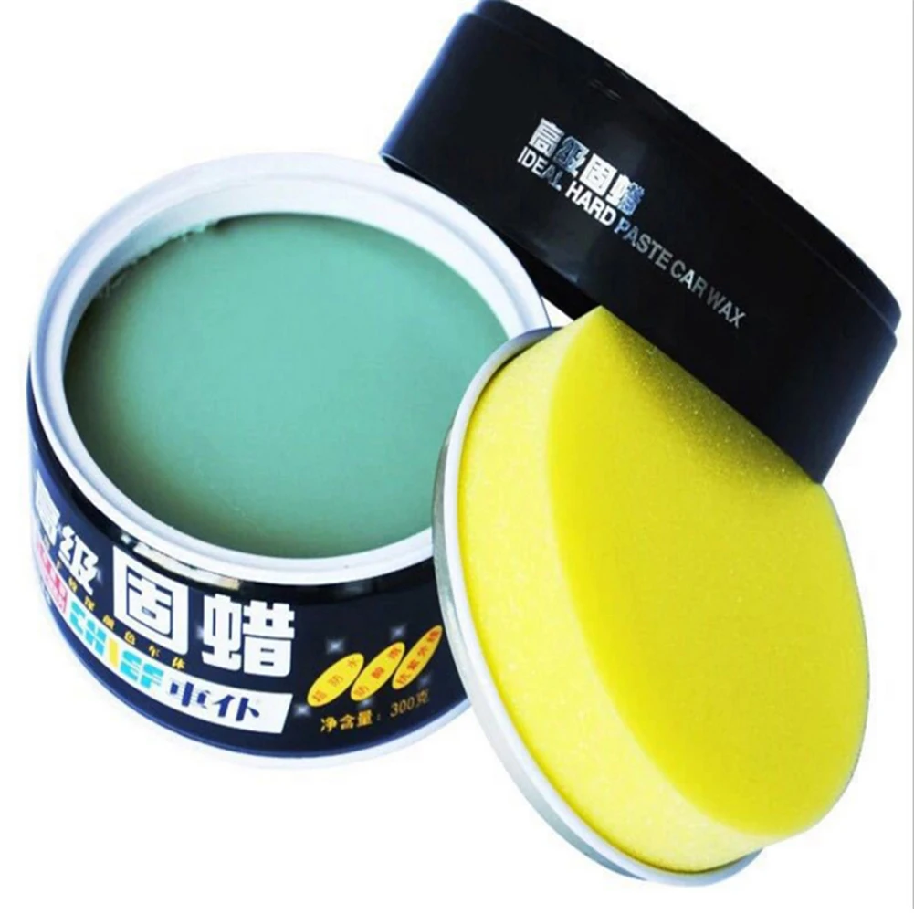 

300g Car Polishing Wax Paint Waterproof Care Scratch Repair Car Styling Crystal Hard Car Wax Polish Scratch Remover with sponge