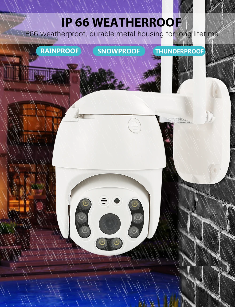 Беспроводная скоростная купольная IP камера с 4 кратным увеличением