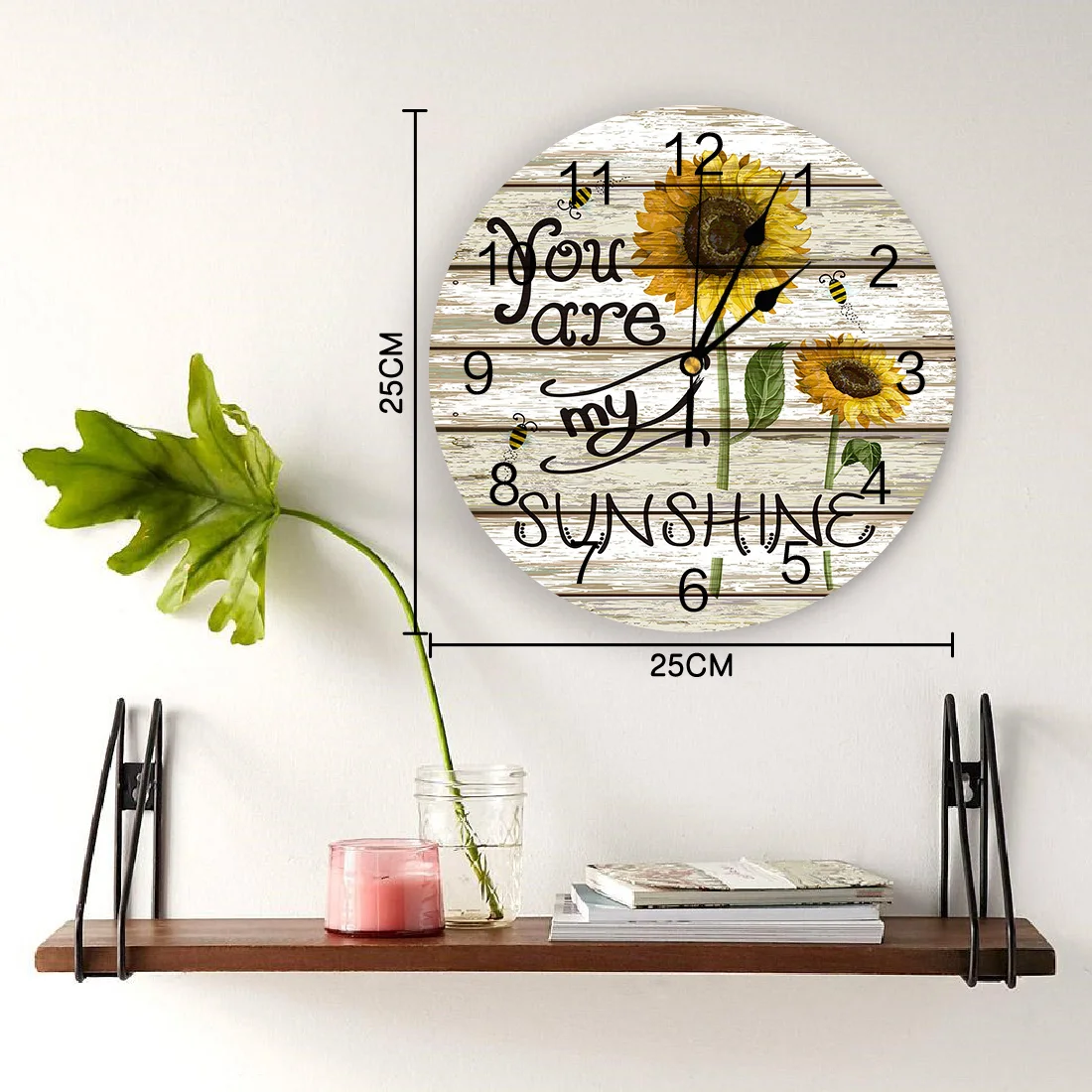 Идиллические настенные часы с изображением подсолнуха пчелы винтажные рисунком