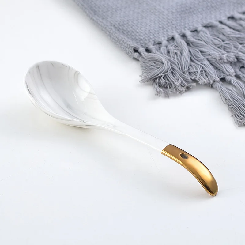 Big spoon Новинка года. Стильная фарфоровая тарелка с мраморным узором. Керамическая тарелка. Кухонная посуда. Столовый набор из мрамора - Цвет: Big spoon