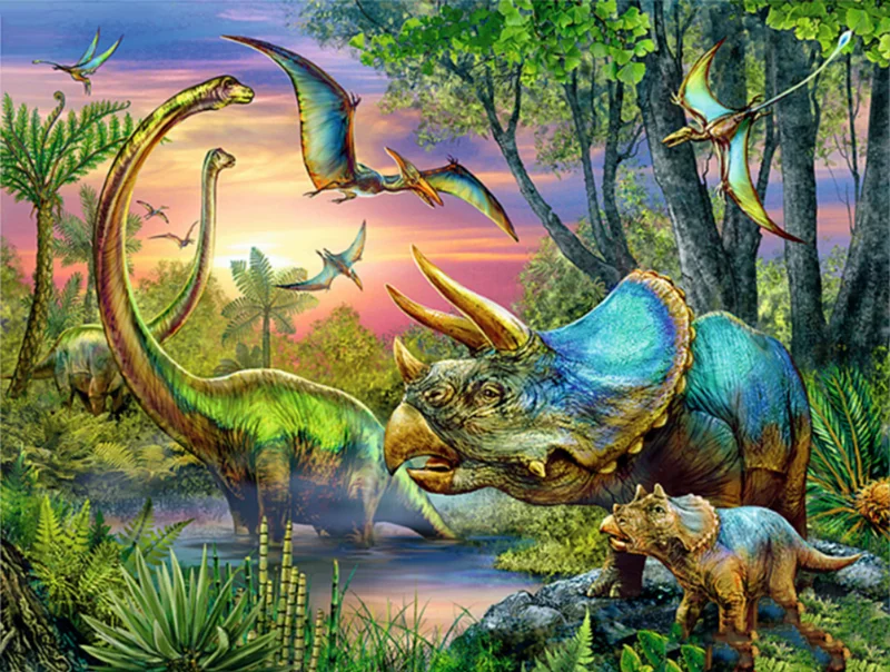 Алмазная живопись 5D сделай сам мультяшная вышивка крестиком в виде леса круглая