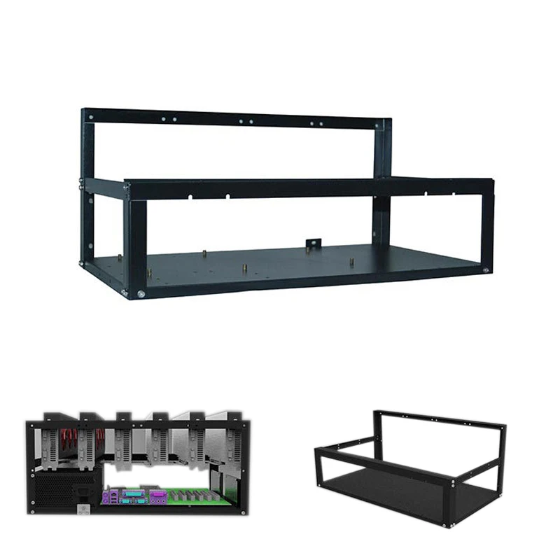 

Steel Open Air Miner Mining Frame Rig Case Up to 6 GPU for Crypto Coin Currency Mining Stand Durable Convenient Computer ND988