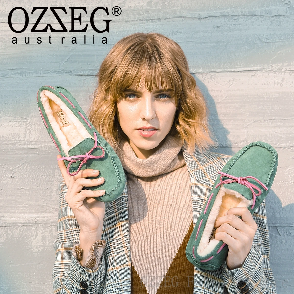 OZZEG; Роскошная брендовая дизайнерская обувь; женская зимняя обувь из натуральной кожи на плоской подошве; австралийская подкладка из натуральной овечьей шерсти; лоферы; обувь унисекс