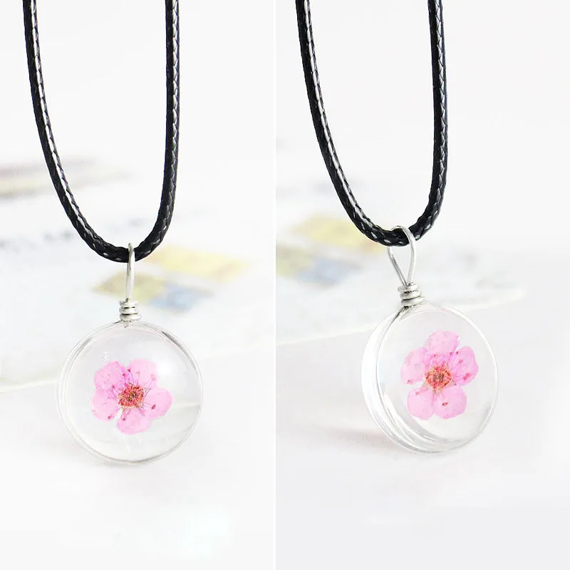 2019 черная Вощеная Веревка прозрачное стекло массивное ожерелье с подвеской