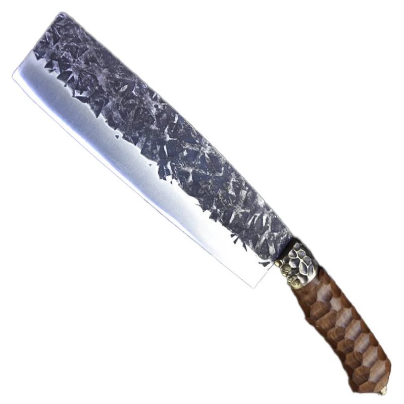 

Newest 8.5 Inch Sharp Handmade Knives 7Cr17MoV High Carbon Steel Anti-Stick Forged Veins Hunting Slasher Chopping Kitchen Knives