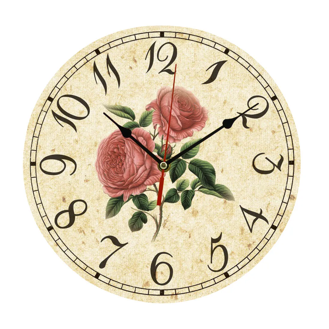 

Frameless printing MDF Wooden Material wall clock Round Plane Shape Silent Movement Dry Battery Power Retro Design Decoration