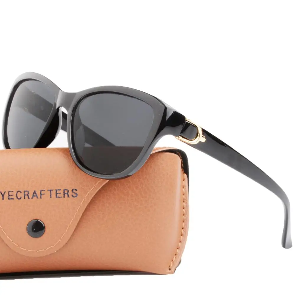 Женские солнцезащитные очки кошачий глаз поляризационные брендовые модные