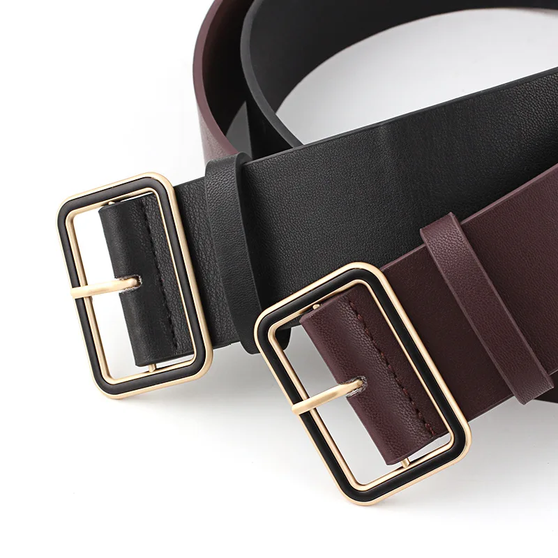 

New Fashion 4.8cm Wide Black Red Leather Female Ladies Belts Hight Waist Waistband Corset Belts for Women Dress Coat