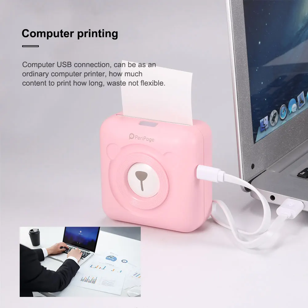 

Mini Pocket Printer Wireless Bluetooth Thermal Label Printer Portable Photo Printer Inkless USB For Android IOS Mobile Phone HOT