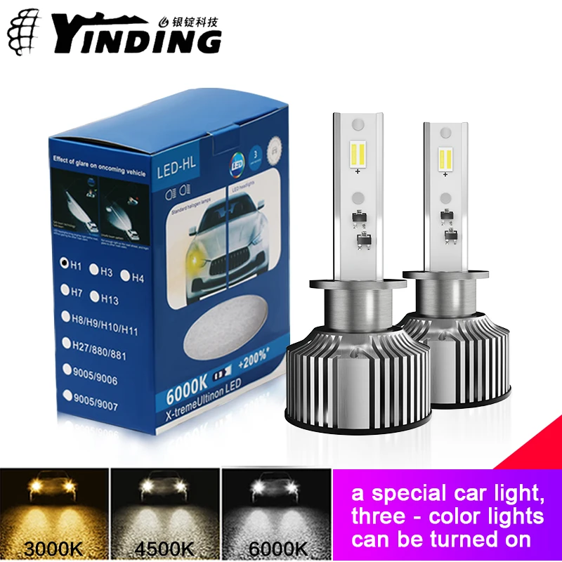 4 шт. автомобисветильник фары YINDING M8 H1 H11 H7 светодиодные 9005 9006 9012 лампы головного
