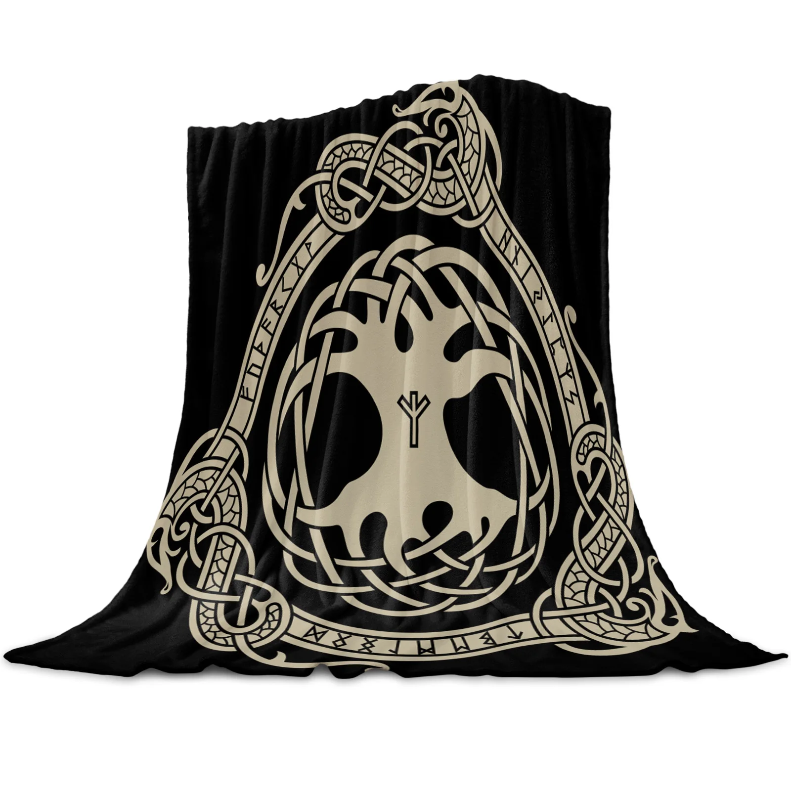 

Ancient Totem Geometric Symbol Throw Blanket Home Decoration Sofa Blanket Warm Microfiber Blankets for Bedroom