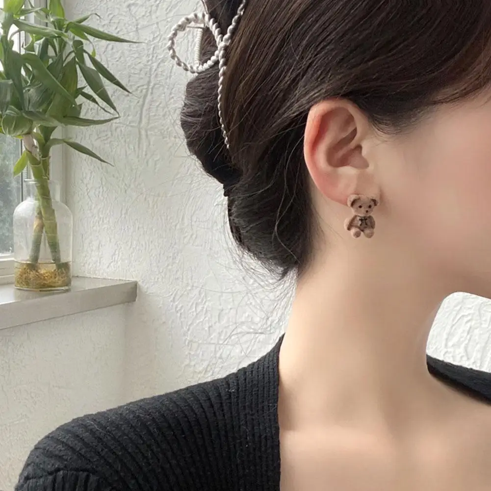 

1 пара, серьги с мультяшным медведем