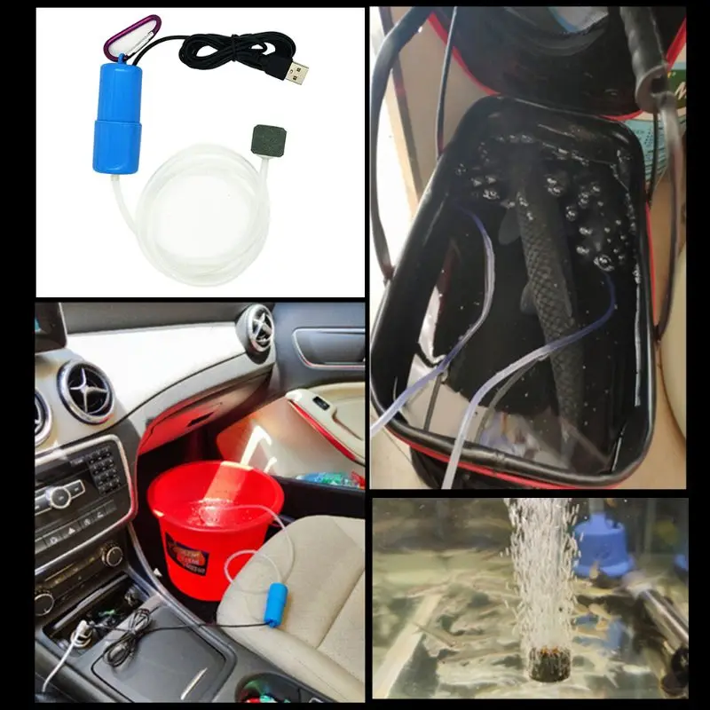 Портативный Кислородный воздушный насос для аквариума миниатюрный аквариум с USB