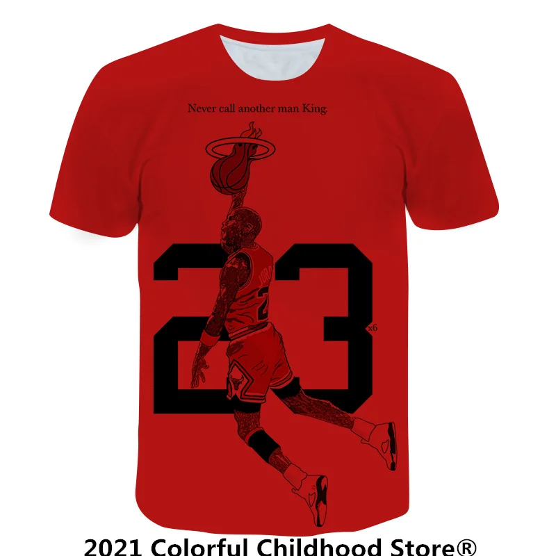 

4-14T Toddler Cool Boy NBA-Superstar No. 23 T-shirt Summer Shirt Short Sleeve Unisex Fashion Children's Clothing New Super Zings