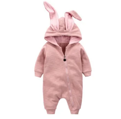 Одежда для новорожденных девочек и мальчиков, комбинезон из хлопка с длинными рукавами, комбинезон, наряды кролика в одном экземпляре, одежда с объемными ушками