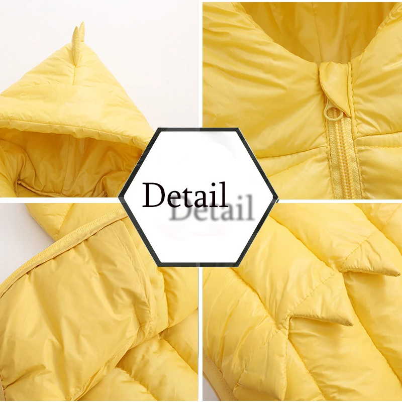 Kids Winter Down Jacket Cartoon Dinosaur Children's Down Padded Coats Boys Girls Lightweight Autumn Coat Baby Cute Clothing 1-6Y