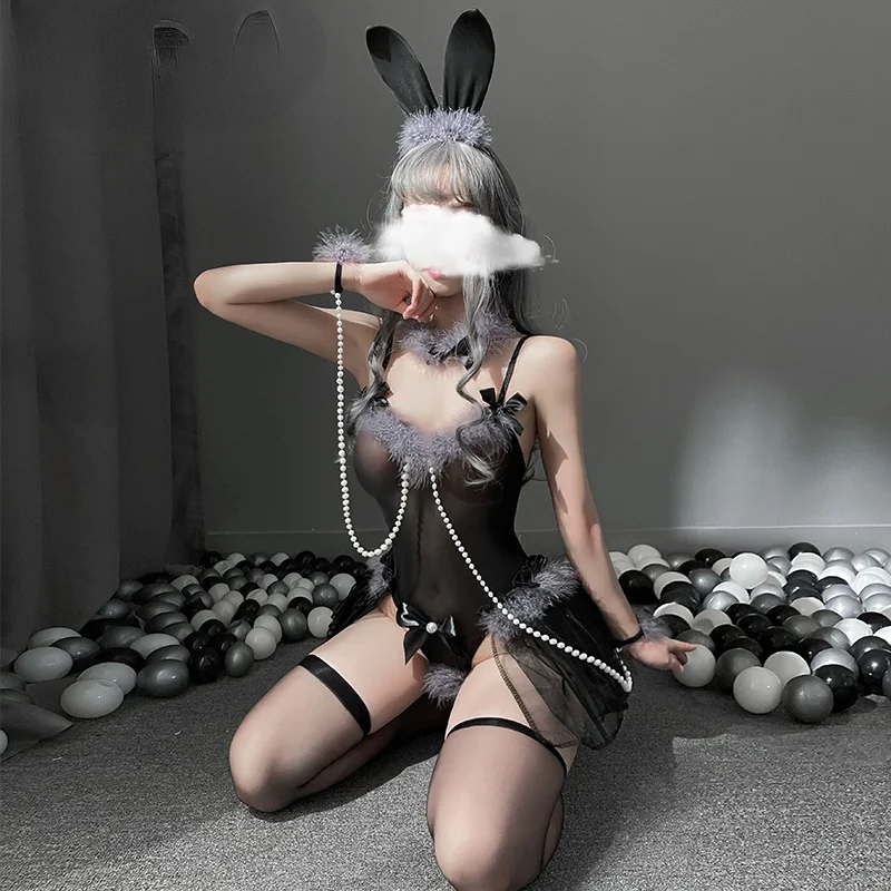

sexy stockings net yarn uniform suit female Sexy Lingerie enamored rabbit female suit Light and sexy Maid costume