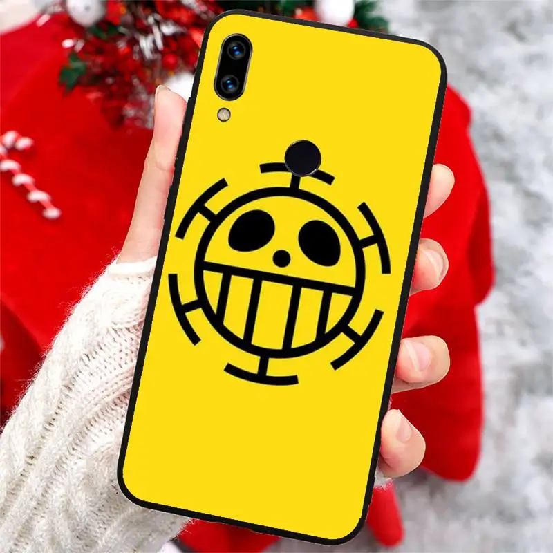 

Anime One Piece Trafalgar Law Logo Phone Case For Xiaomi Redmi note 7 8 9 t k30 max3 9 s 10 pro lite