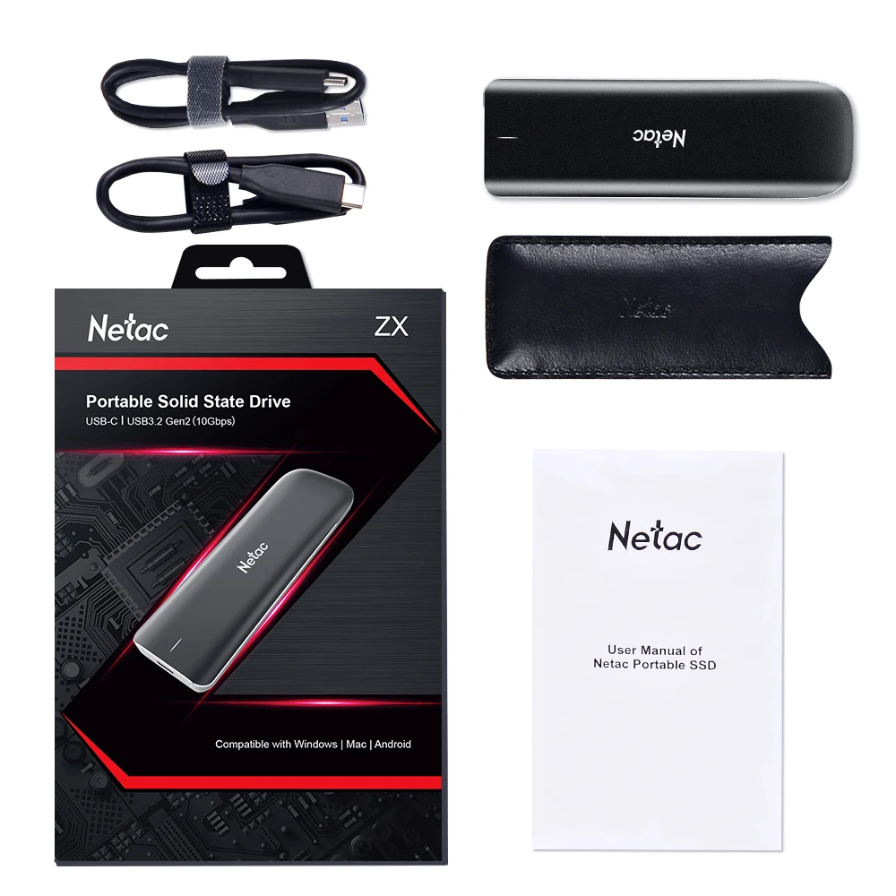Портативный внешний SSD накопитель Netac 1 ТБ 2 500 Гб 250 ГБ USB 3 для ноутбука ПК на