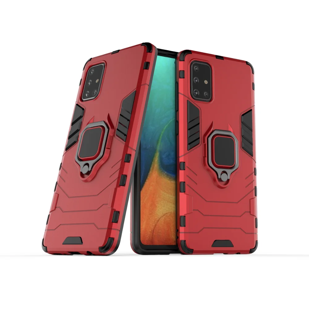 Чехол Tigenkey для Samsung Galaxy A71 задняя крышка подставка бронированный противоударный
