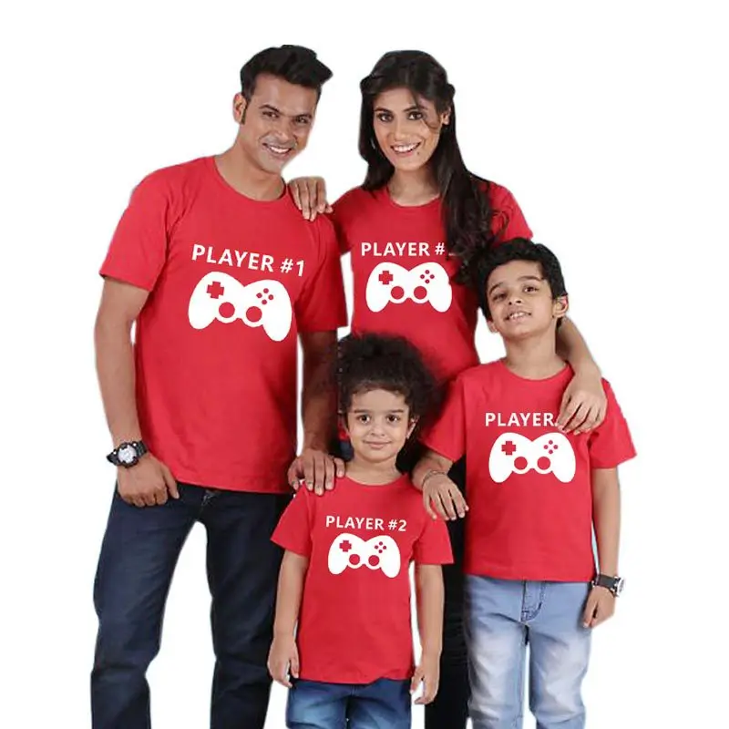 Одинаковые наряды для семьи футболка с буквенным принтом отца матери дочки сына