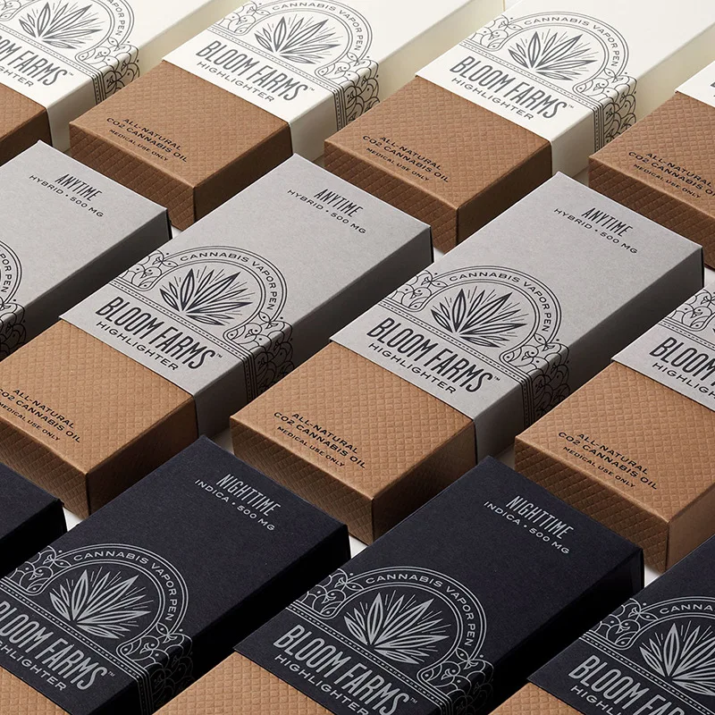 Черно белая картонная коробка с уф лазерной выпуклой печатью индивидуальная