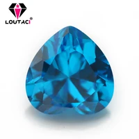 loutaci luxury jewelry gemstone brilliant cut heart shape blue color small size 2 75x2 75 4x4mm