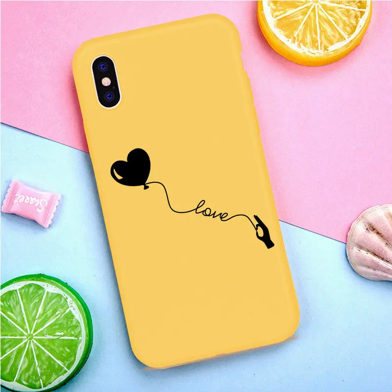 Yellow carton phone case For iphone 11 Pro X XS Max XR 6 6S 7 8 Plus Soft Silicone TPU Back Cover Animal |