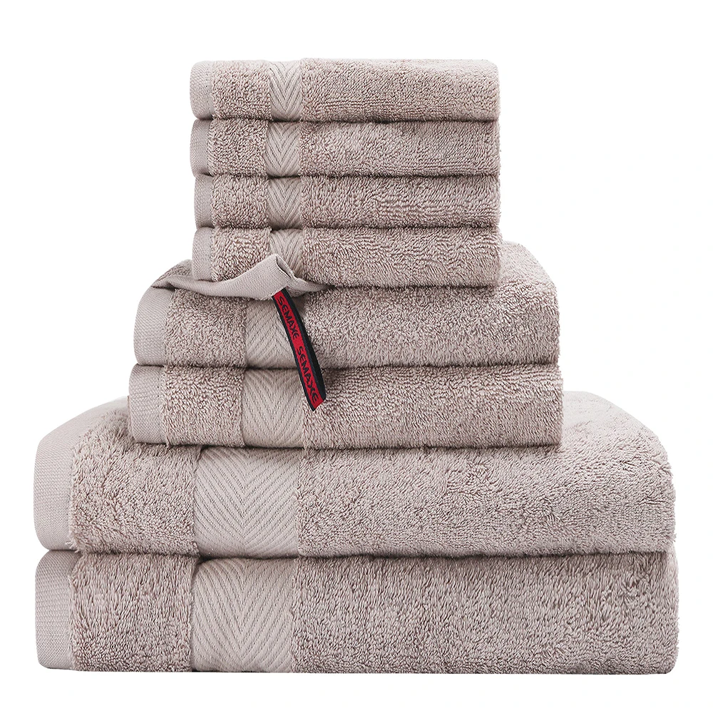 

Набор банных полотенец из 100% хлопка, высококачественный, мягкий и супер-впитывающий, полотенце для рук, мочалка, набор для семейной ванной к...