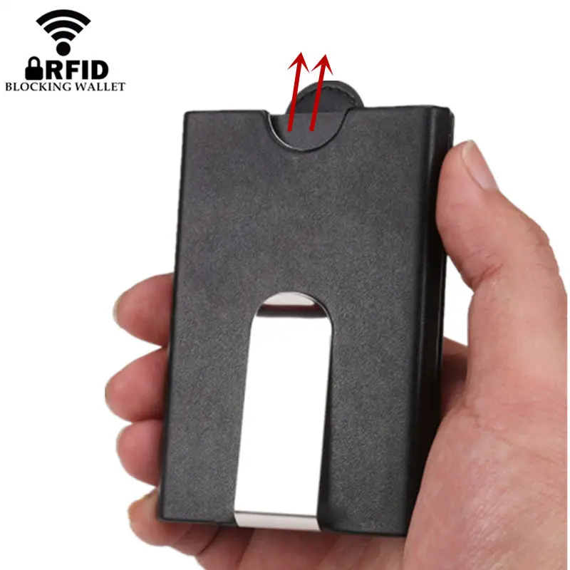 

Bycobecy New Fashion Men and Women RFID Anti-theft ID Credit Card Holder Card Holder Metal Mini Slim Bus Card Case