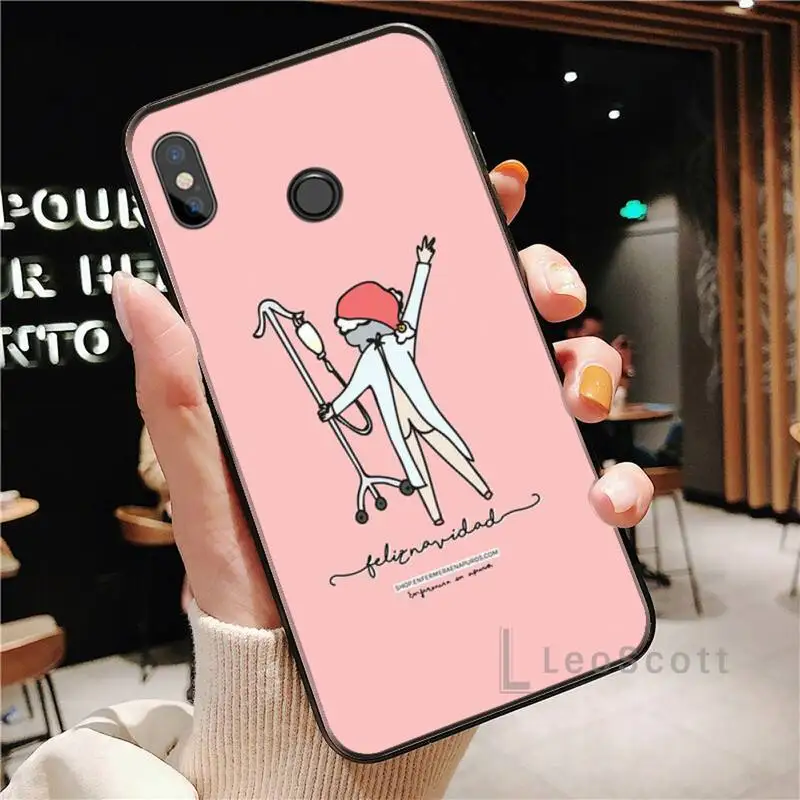 

Spain Cartoon doctor nurse Phone Case For Xiaomi Redmi note 4 4X 8T 9 9s 10 K20 K30 cc9 9t pro lite max