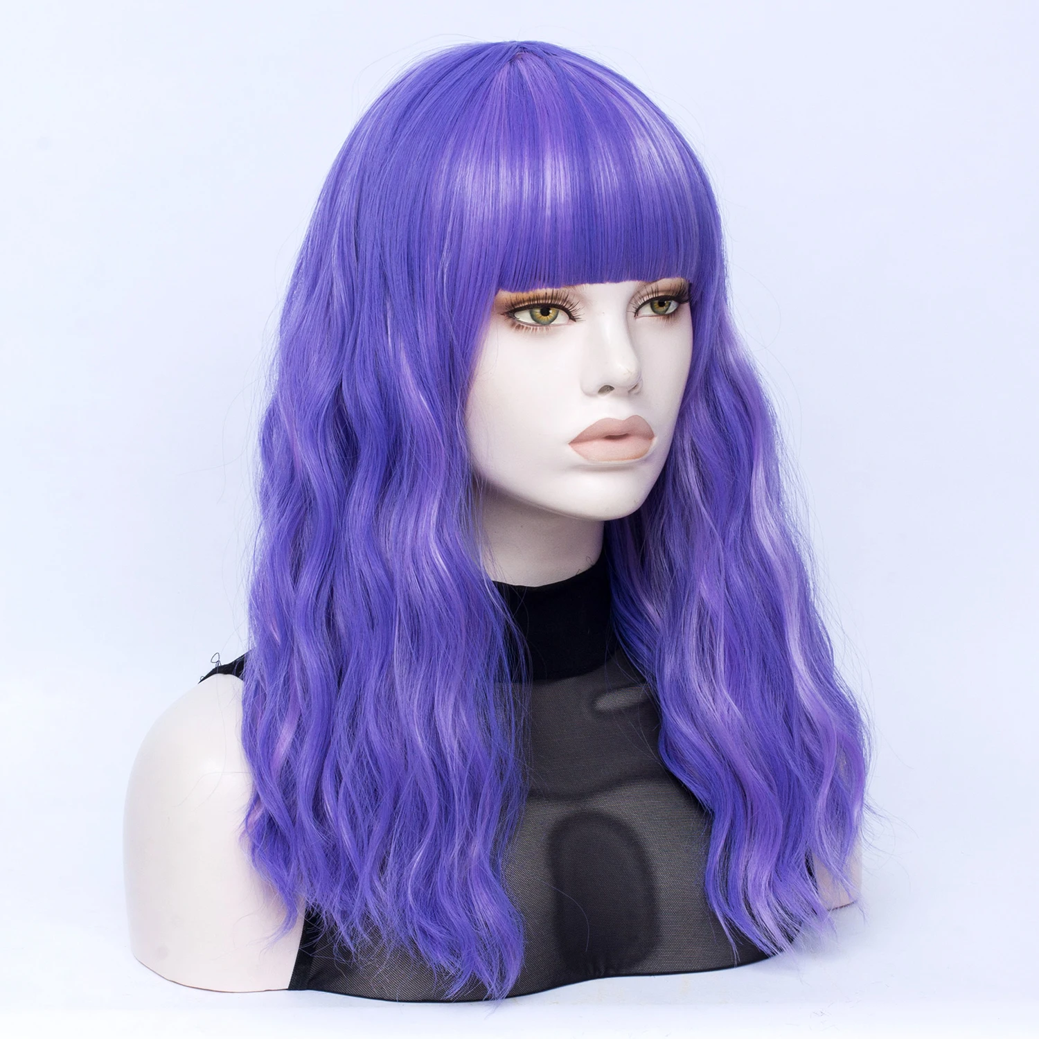 Similler фиолетовый синтетический парик для женщин косплей длинные вьющиеся волосы