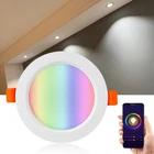 Светодиодный точечный светильник встраиваемые круглые светлые пятна светильник 7 Вт умный затемнение светодиодный потолочный светильник RGB Цвет изменение диммер Alexa Google Home
