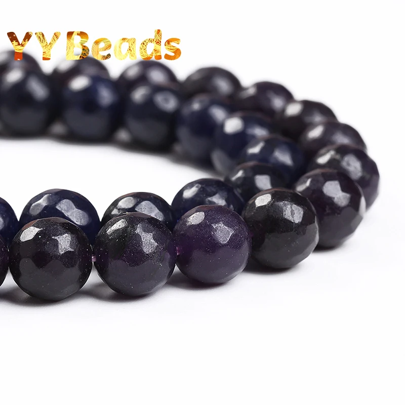 

5A Quality Faceted Purple Jades Beads 8-10mm Natural Spacer Loose Charm Beads For Jewelry Making DIY Women Bracelets Ear Studs