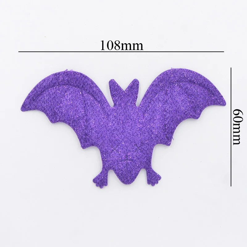 Wholesale 60Pcs Funny Glitter Purple Bats Large Appliques for Halloween Decor Party Wall Sticker Decals Ornament Accessories S00 | Дом и сад