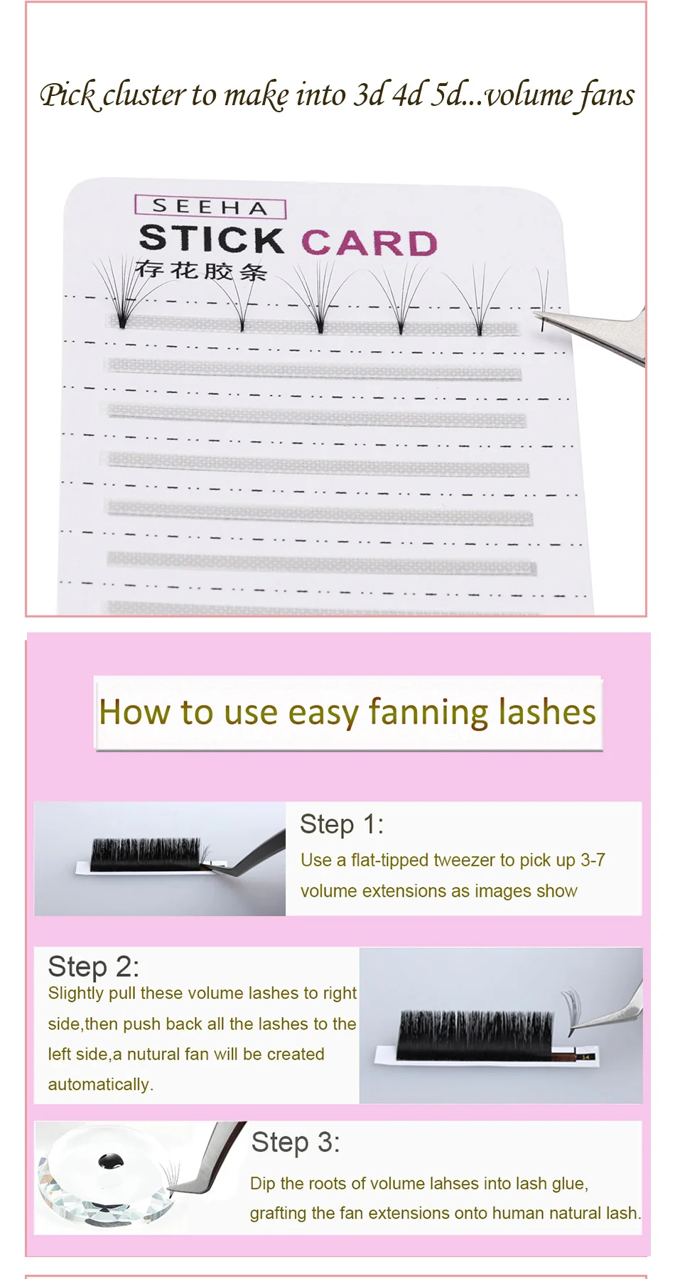 5 чехлов/набор Easy Fan цветущие ресницы из искусственной норки Fadvan ресницы DIY 3d/4d/5d. веер объем ресниц длительный